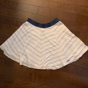 A&F skater/circle skirt in white and purple stripe